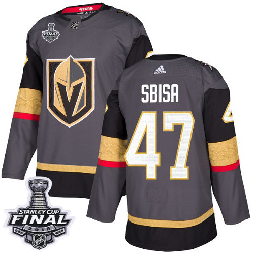 Adidas Golden Knights #47 Luca Sbisa Grey Home Authentic 2018 Stanley Cup Final Stitched NHL Jersey